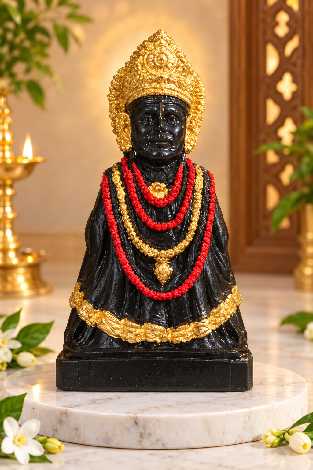 Sacred Shani Shingnapur Consecrated Black Stone Shani Dev Maharaj Idol